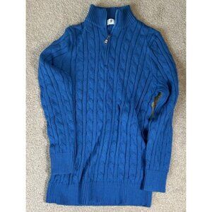 Bellezzarepublic Cableknit sweater 1/4 zip Womens Royal Blue New